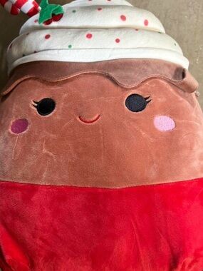 Squishmallows Plush Tag - Red, Brown, Cream Accents